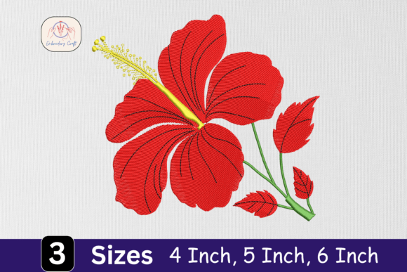 Tropical Hibiscus Embroidery Design